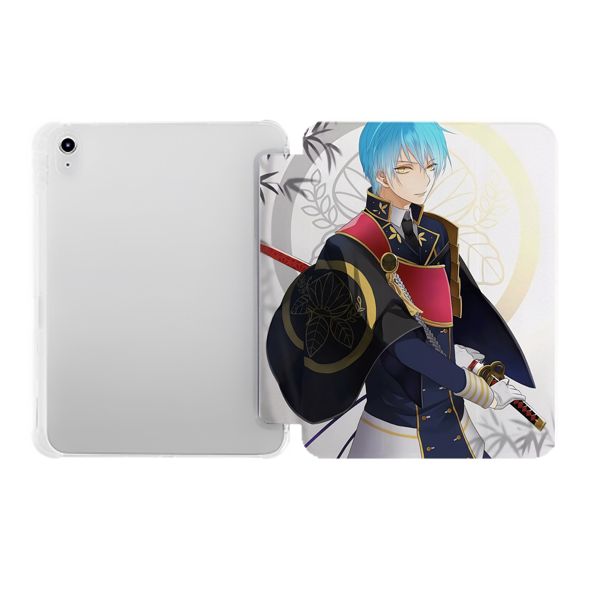 （画像用） 刀剣乱舞 Touken Ranbu IPad ケース ペン収納付き 三つ折りスタンド PUレザー×シリコン 対応機種9.5/10.5/10.9インチ